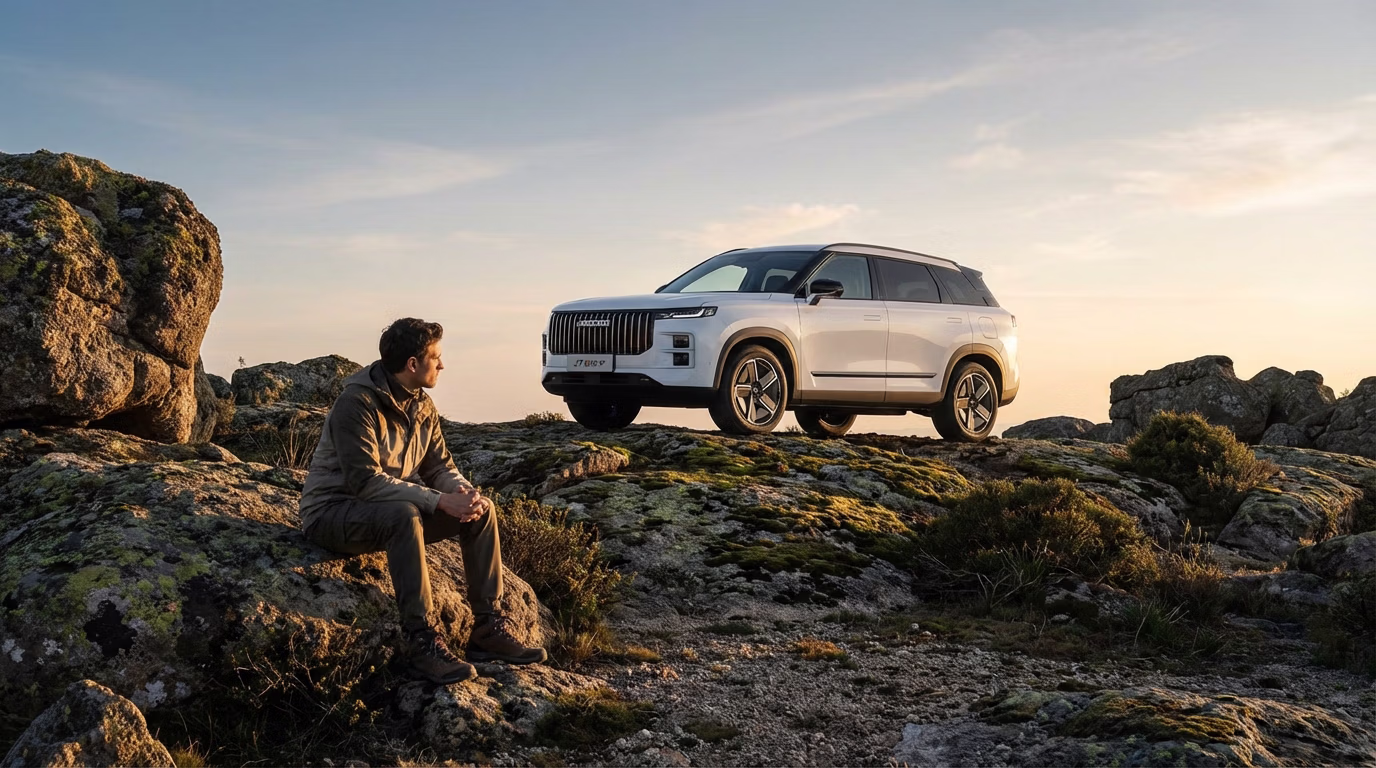 Omoda sur route de montagne